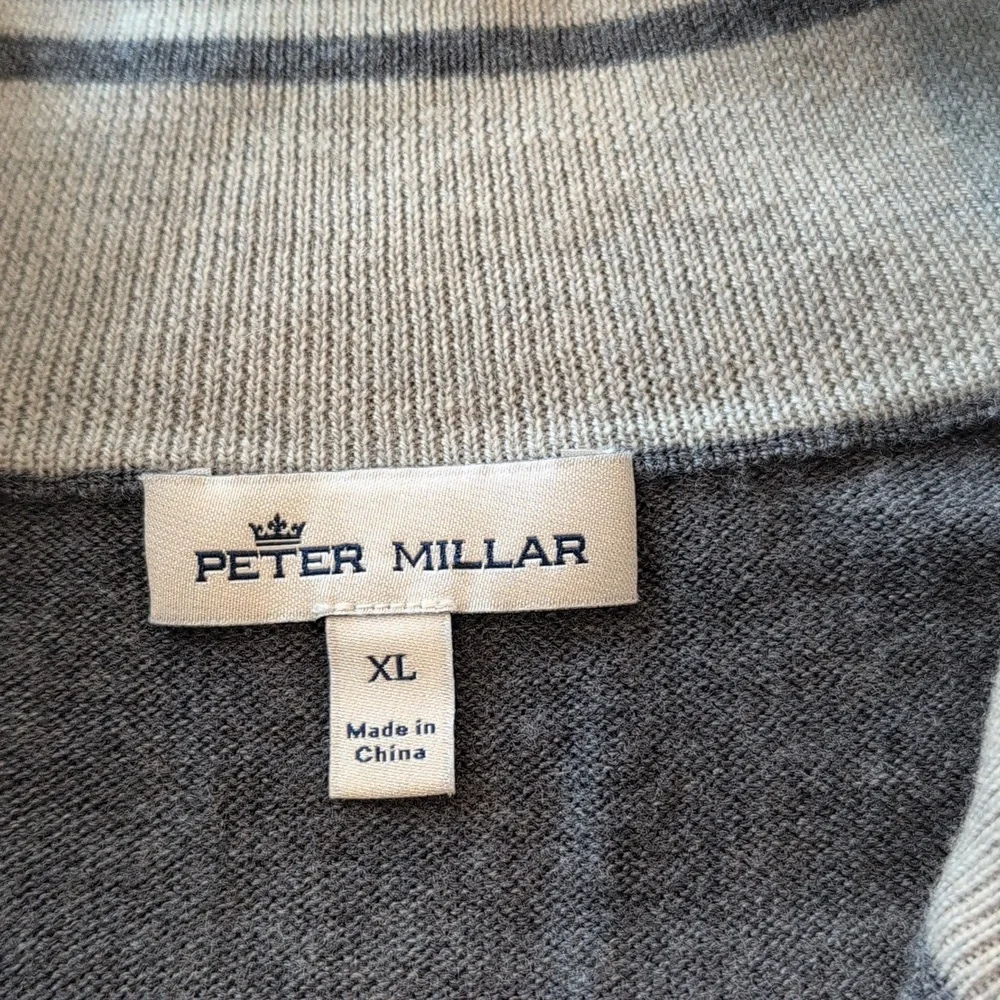 Peter Millar Wool Silk Crown 1/4 Zip Logo